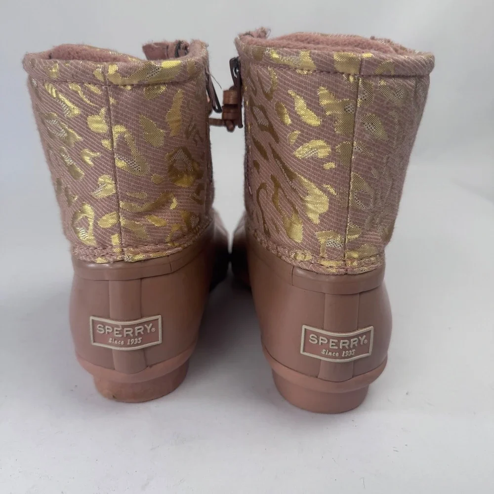 Sperry Women's 6 Saltwater Rose Pink Duck Boots Rain Waterproof EUC